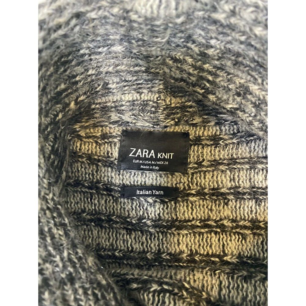 Zara Knit Italian Yarn Striped Knit Poncho - Picture 4 of 5